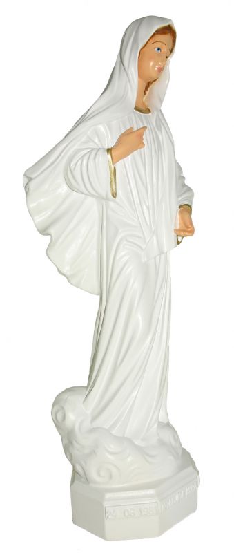 statua da esterno della madonna di medjugorje in materiale infrangibile, dipinta a mano, da circa 40 cm