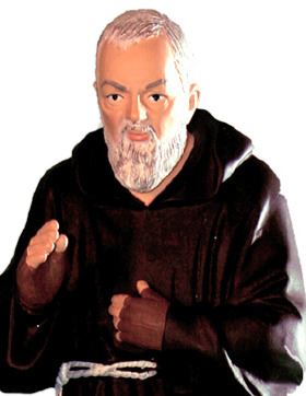 statua da esterno di padre pio in materiale infrangibile, dipinta a mano, da circa 40 cm