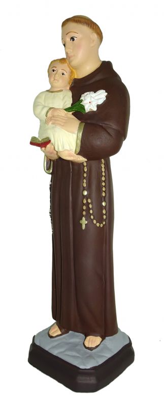 statua da esterno di sant'antonio in materiale infrangibile, dipinta a mano, da circa 40 cm