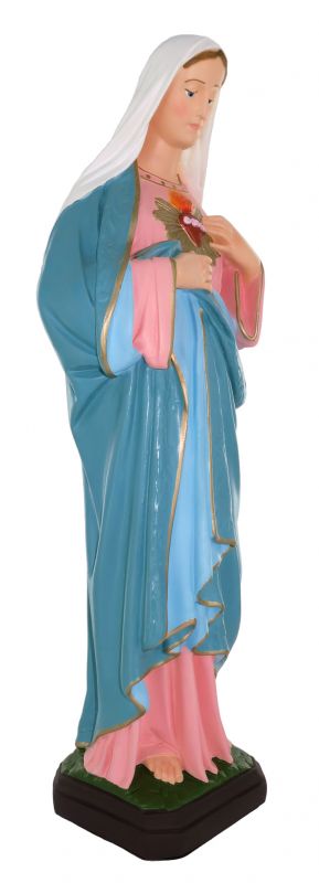 statua da esterno del sacro cuore di maria in materiale infrangibile, dipinta a mano, da circa 60 cm