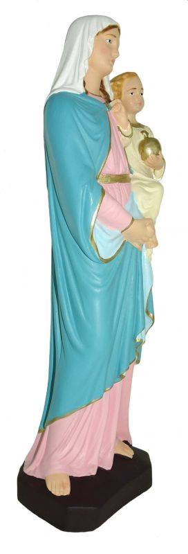 statua da esterno della madonna con bambino in materiale infrangibile, dipinta a mano, da 60 cm