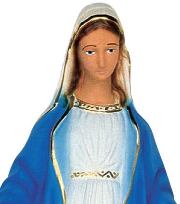 statua da esterno della madonna della medaglia miracolosa in materiale infrangibile, dipinta a mano, da 80 cm