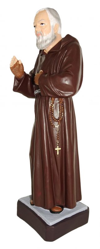 statua da esterno di padre pio in materiale infrangibile, dipinta a mano, da 80 cm