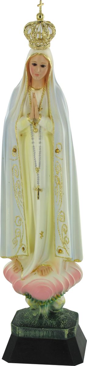 statua madonna di fatima dipinta a mano con occhi di cristallo e strass (circa 35 cm)