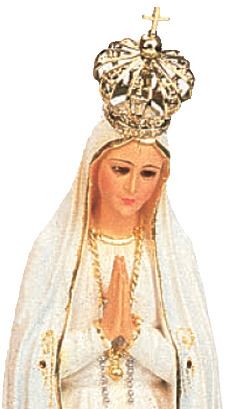 statua madonna di fatima dipinta a mano con occhi di cristallo e strass (circa 35 cm)