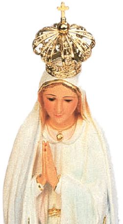 statua madonna di fatima dipinta a mano con occhi di cristallo e strass (circa 85 cm)