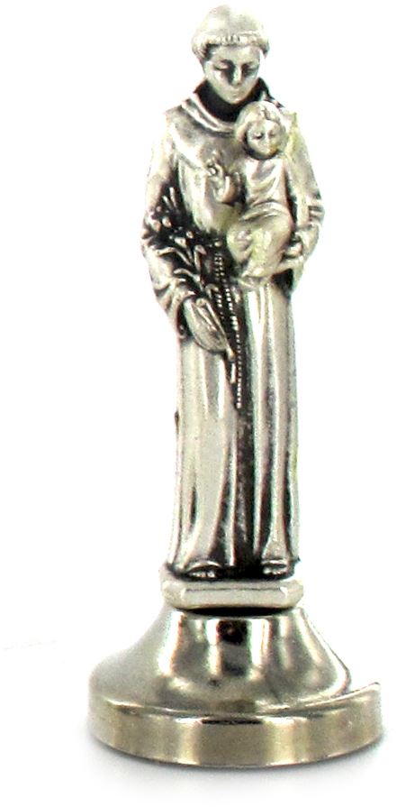 statuetta sant'antonio in metallo argentato con calamita - 5 cm
