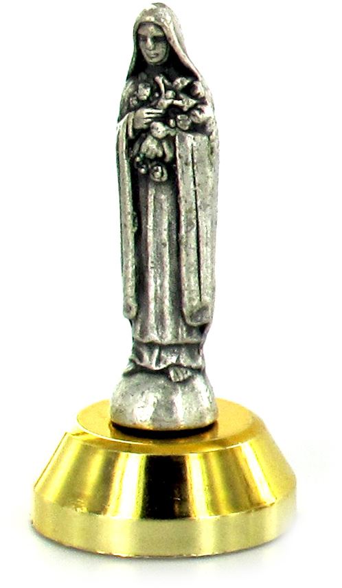 stock: statuetta santa teresa in metallo argentato con calamita - 5 cm
