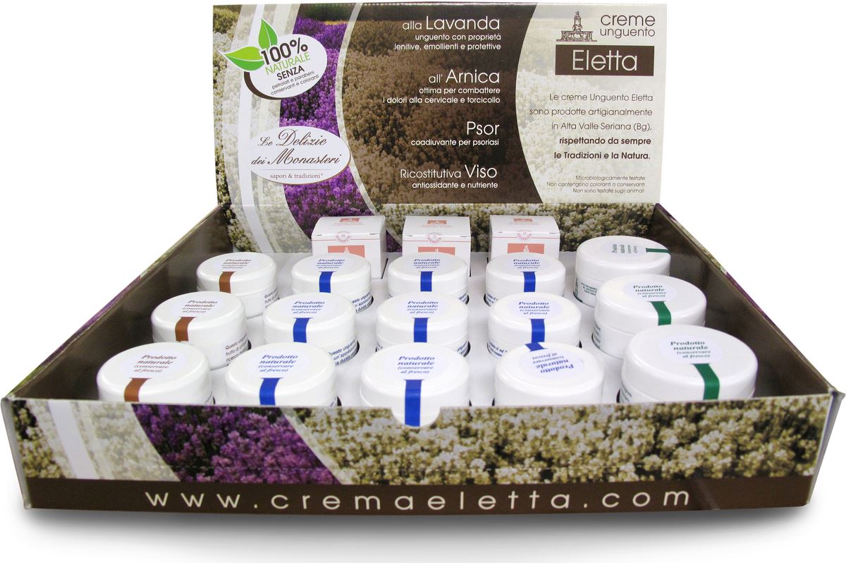 espositore contenente 18 creme miste
