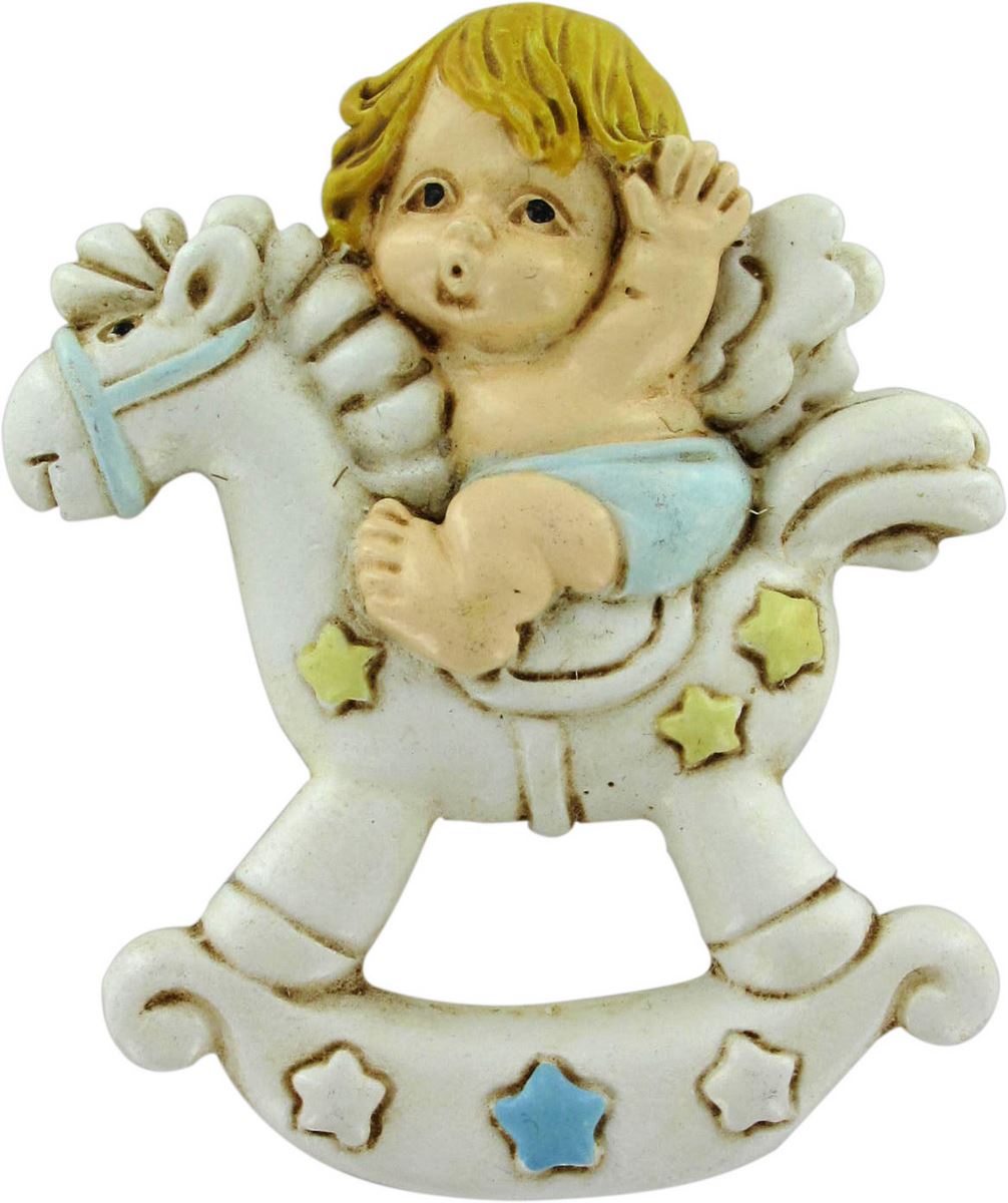stock:angelo in resina con calamita cm 5,5 azzurro
