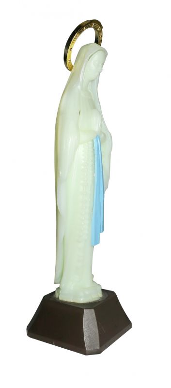 statua madonna di lourdes, plastica fosforescente, si illumina al buio, 10 centimetri circa