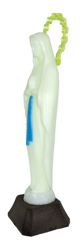 statua madonna di lourdes, plastica fosforescente, si illumina al buio, 14 centimetri circa