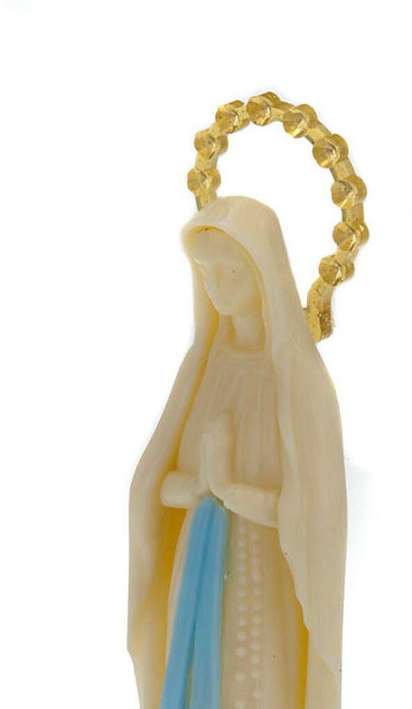 statua madonna di lourdes, plastica fosforescente, si illumina al buio, 20 centimetri circa