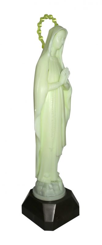 statua madonna di lourdes, plastica fosforescente, si illumina al buio, 30 centimetri circa