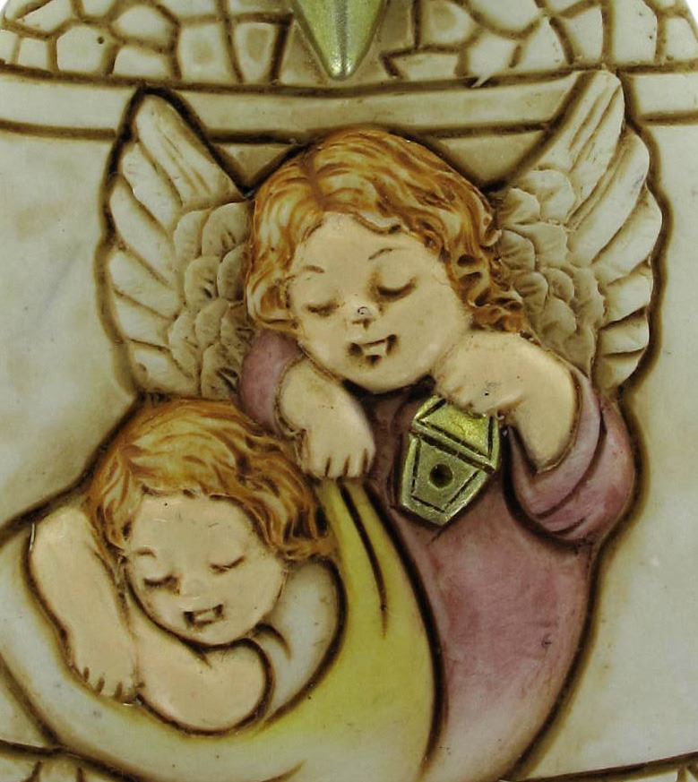 campana in resina con angelo custode - 7,2 cm
