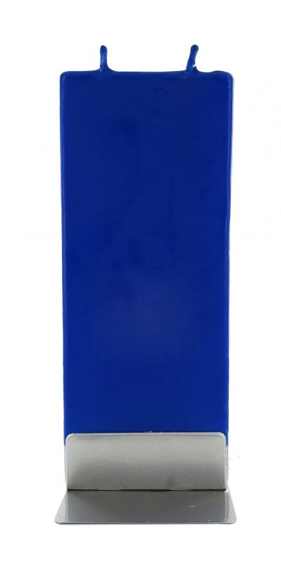 candela natalizia in cera blu con natività 15 x 6 cm