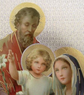 tavola sacra famiglia stampa su legno - 10 x 14 cm