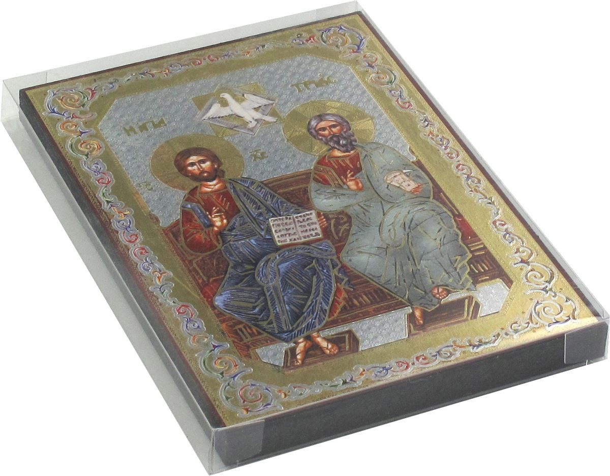 icona trinità stampa su legno - 10 x 14 cm