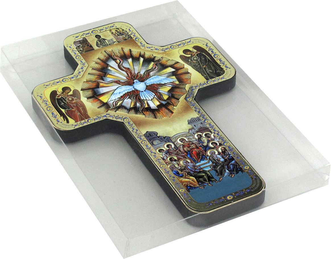 regalo cresima: croce icona dello spirito santo - 12 x 18 cm