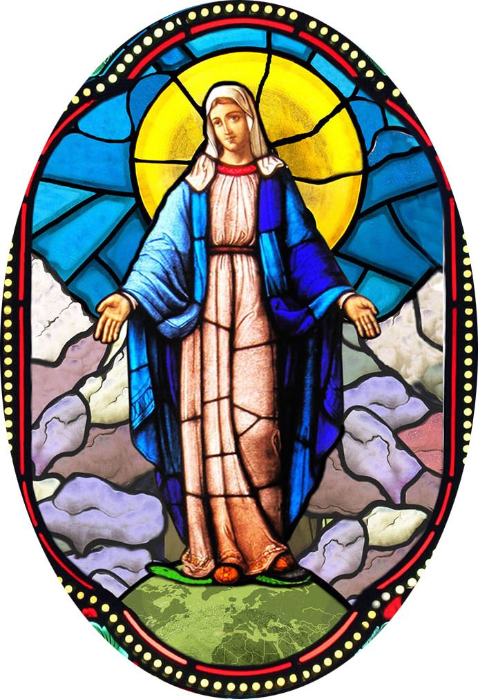 quadro madonna miracolosa in legno ad arco - 10 x 27 cm