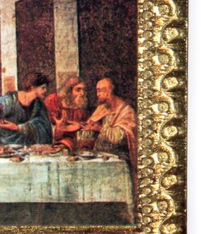 quadro ultima cena di leonardo da vinci stampa su legno - 14 x 9 cm