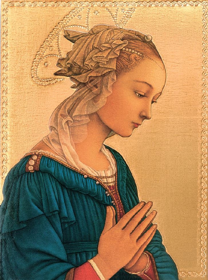 tavola madonna del lippi stampa su legno - 24 x 17 cm