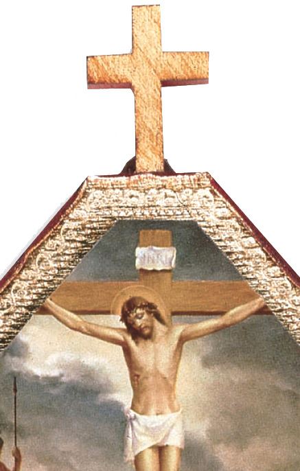 quadro via crucis stampa su tavola - 17 x 12 cm