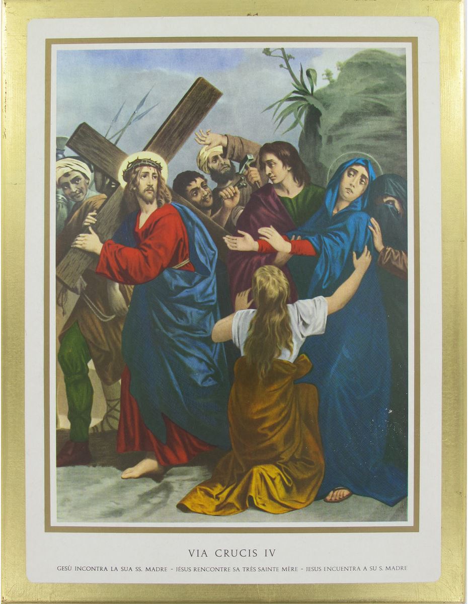 quadro via crucis 15 stazioni stampa su quadro - 20 x 15 cm