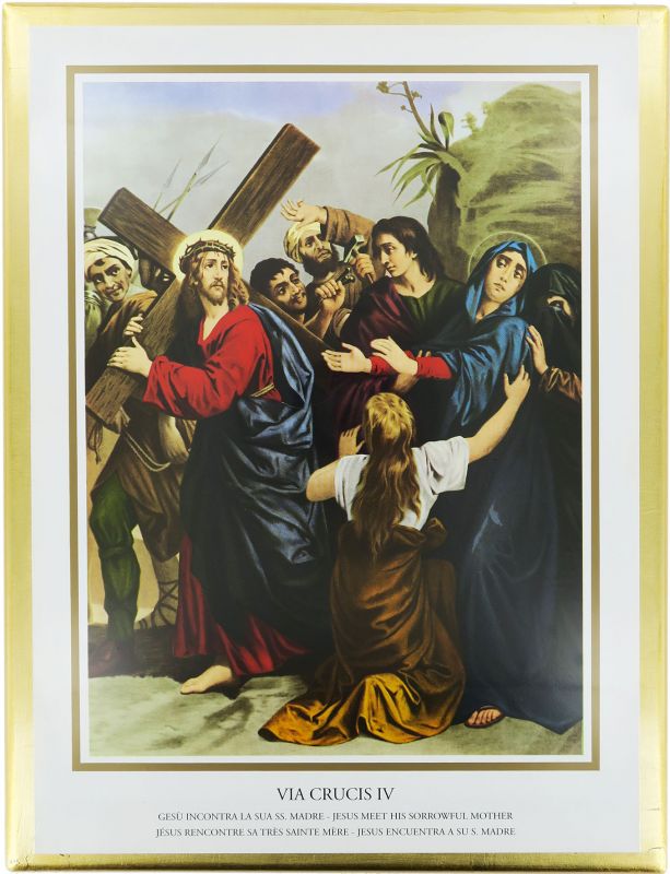 quadro via crucis 15 stazioni stampa su quadro - 31 x 24 cm