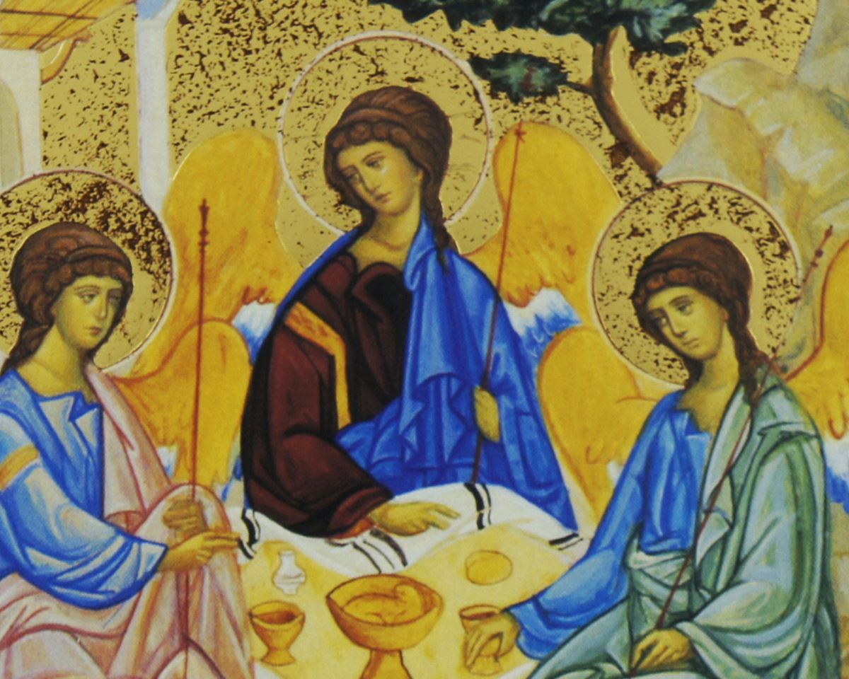 quadro icona trinità di rublev stampa su legno - 14 x 10 cm