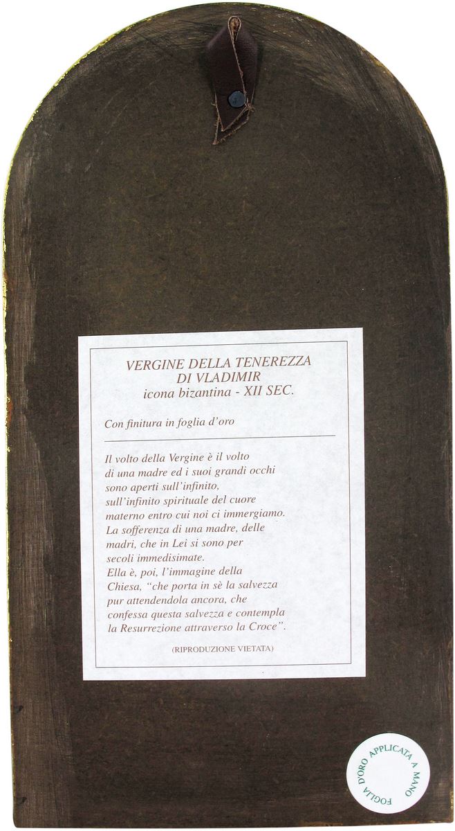 Made in Italy Icona Sacra della Madonna della Tenerezza in Nobilitato di Rovere 19.7 x 25 cm Fratelli Bonella 