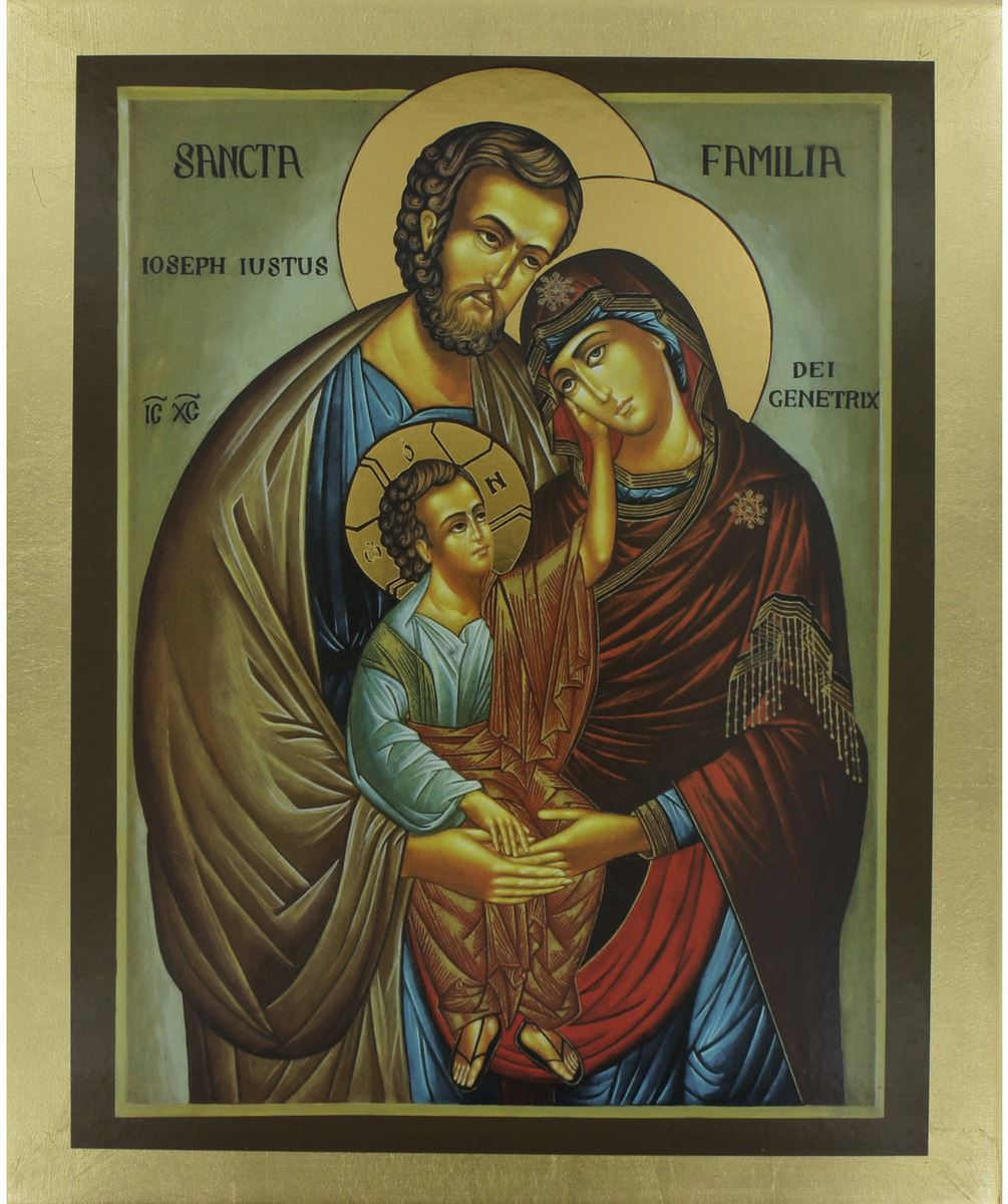 quadro sacra famiglia stampa su legno - 23,5 x 28 cm