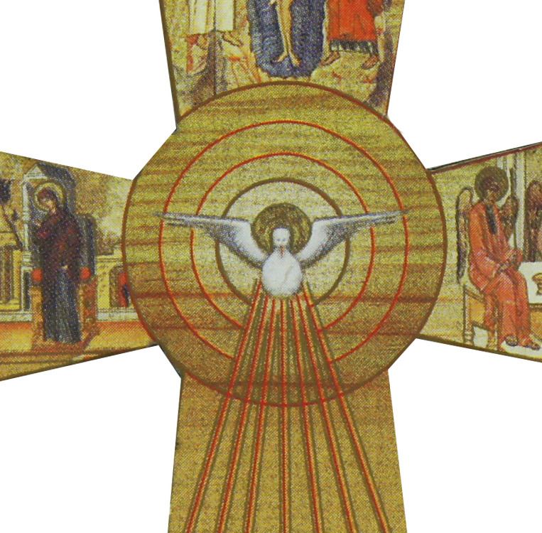 bomboniera cresima: croce colomba dello spirito santo - 14 x 9,5 cm