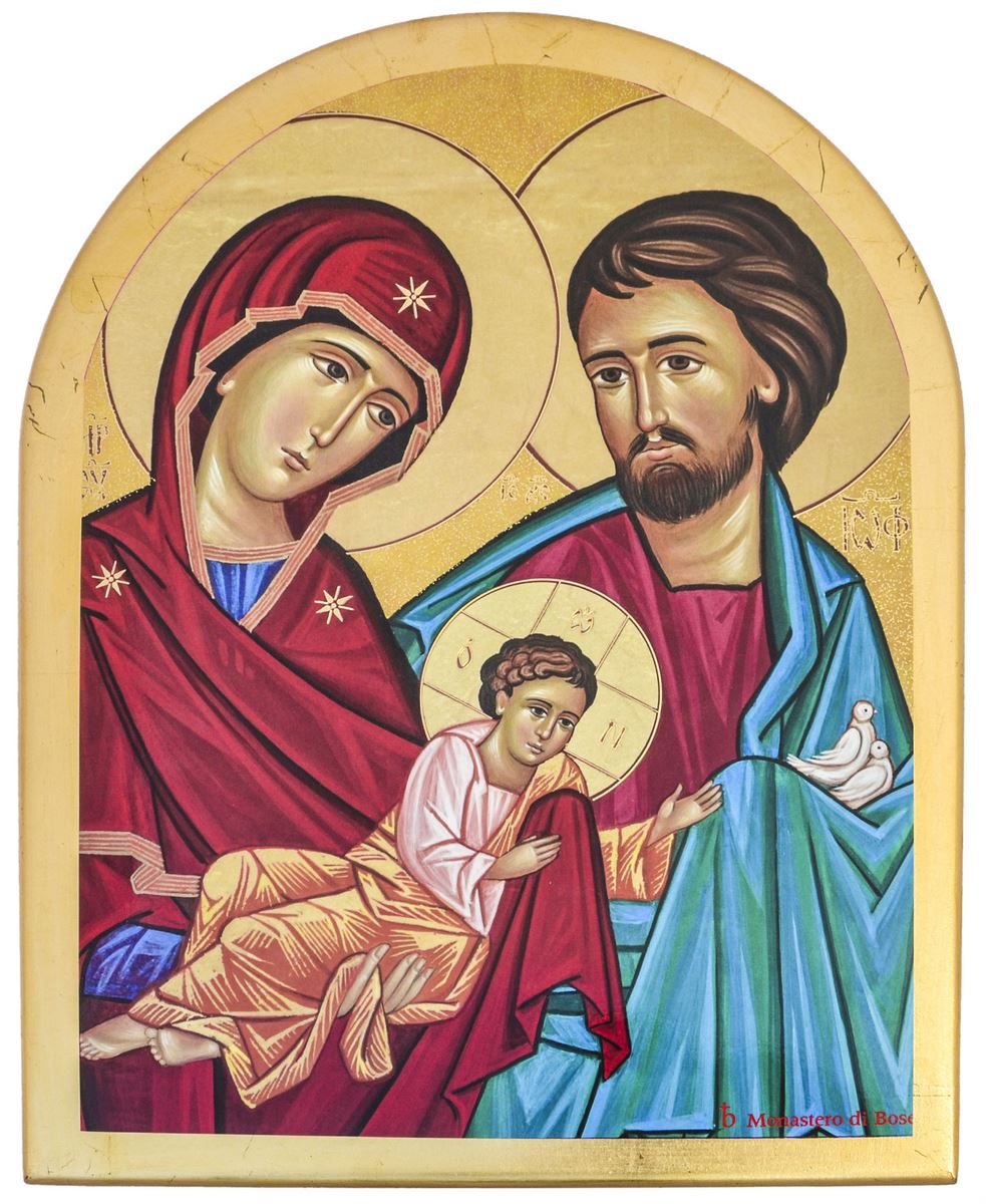 quadro sacra famiglia di bose a forma d'arco - 24,7 x 32,5 cm