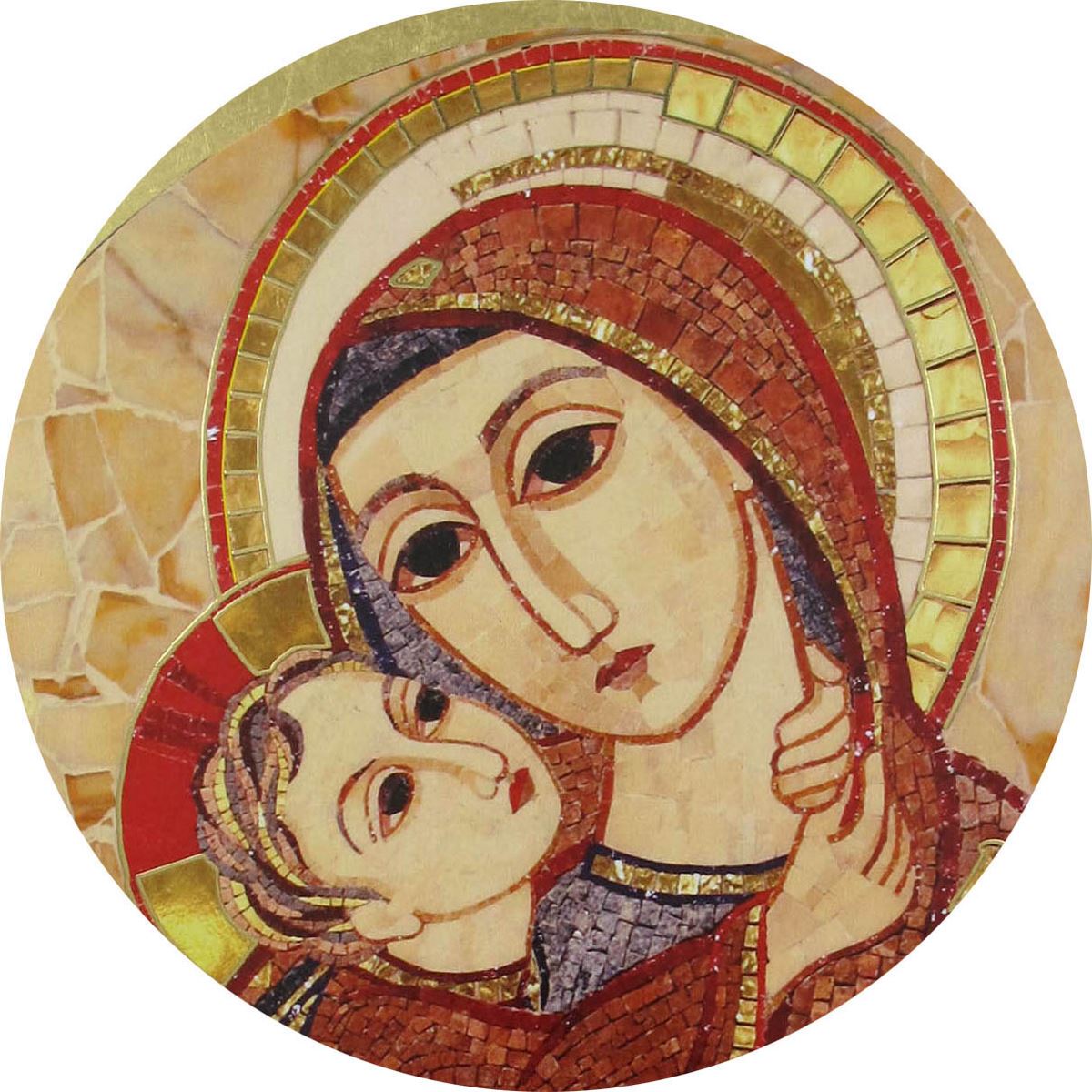 quadro arco oro madonna bambino padre rupnik - 24 x 32 cm 