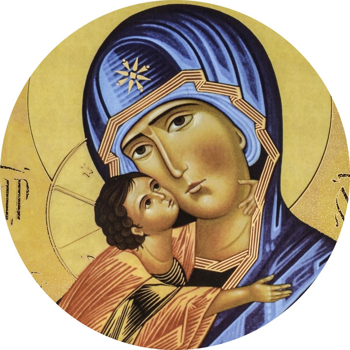 quadro madonna col bambino a forma d'arco - 24,7 x 32,5 cm