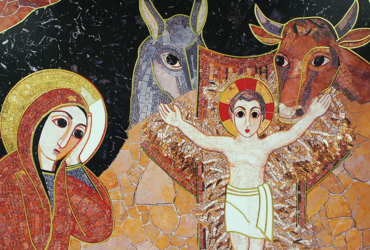 quadro stampa natività di gesù padre rupnik cm 5,3 x 7,2