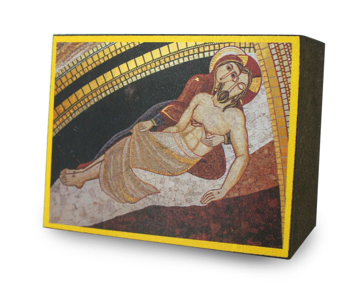 quadro stampa cm 5,5 x 7,2 spessore cm 2,5 -  pietà di padre rupnik