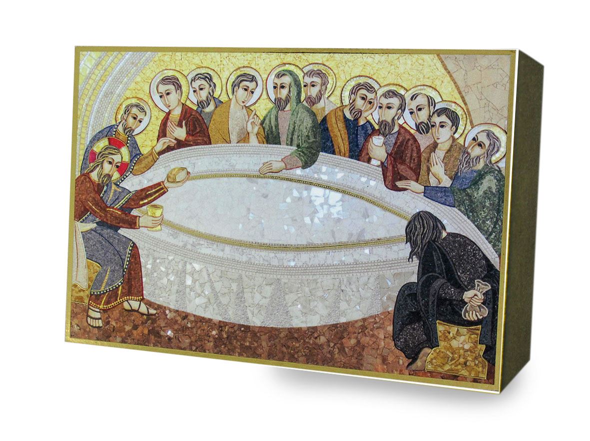 quadro stampa cm 5,5x7,2 - ultima cena di padre rupnik