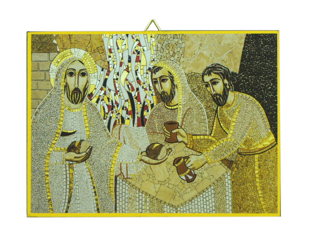 quadro stampa cm 10,8 x 14,5 - cena emmaus di padre rupnik