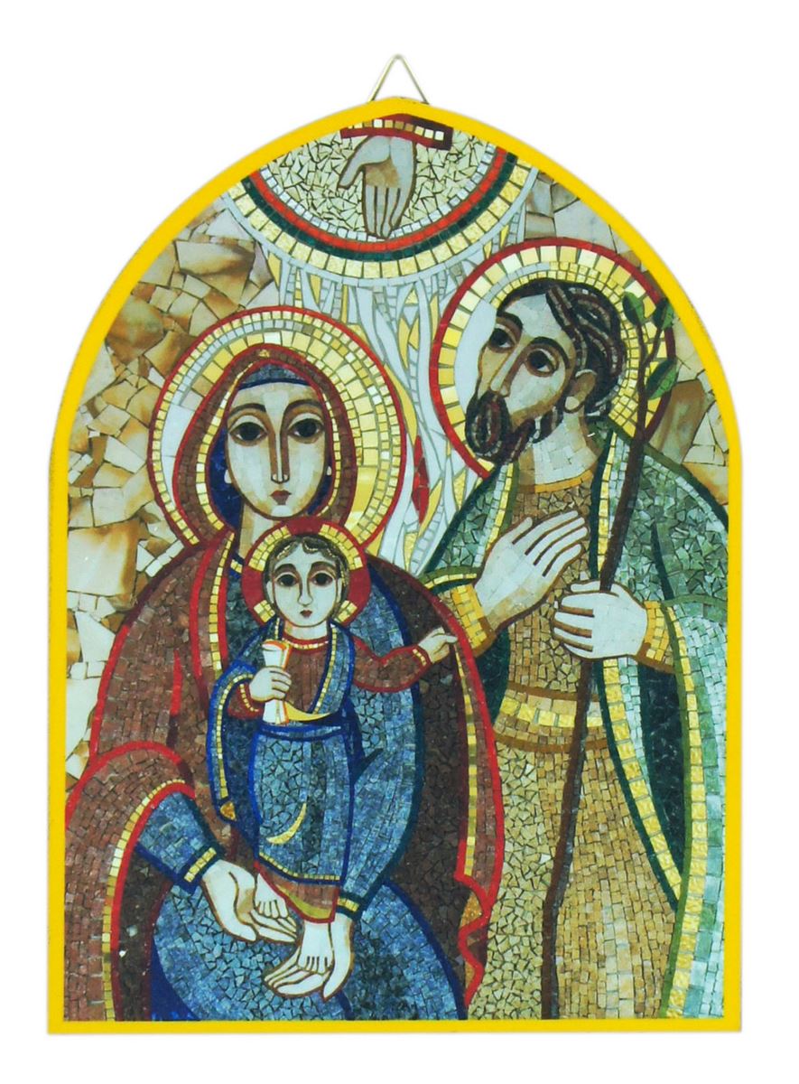 quadro cuspide cm 17,7 x 23,7 - sacra famiglia di padre rupnik