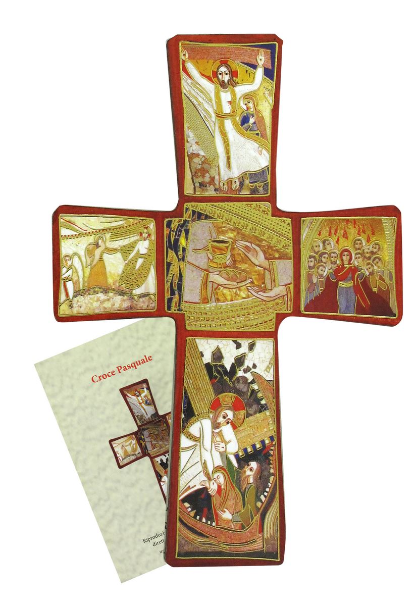  croce stampa passione di padre rupnik su legno cm 22x33 con scatola e spiegazione