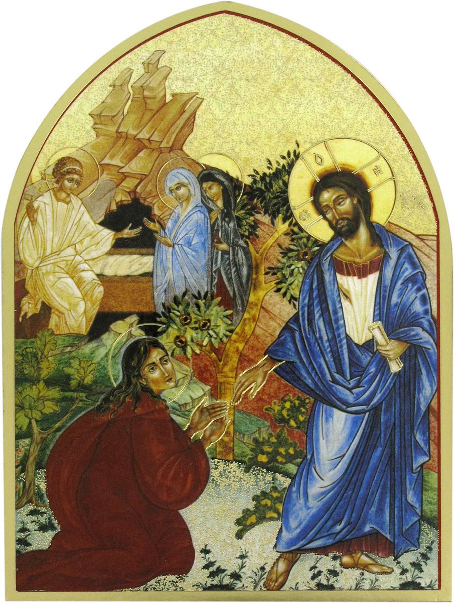 quadro resurrezione di gesù a forma di cuspide - 17,6 x 23,6 cm