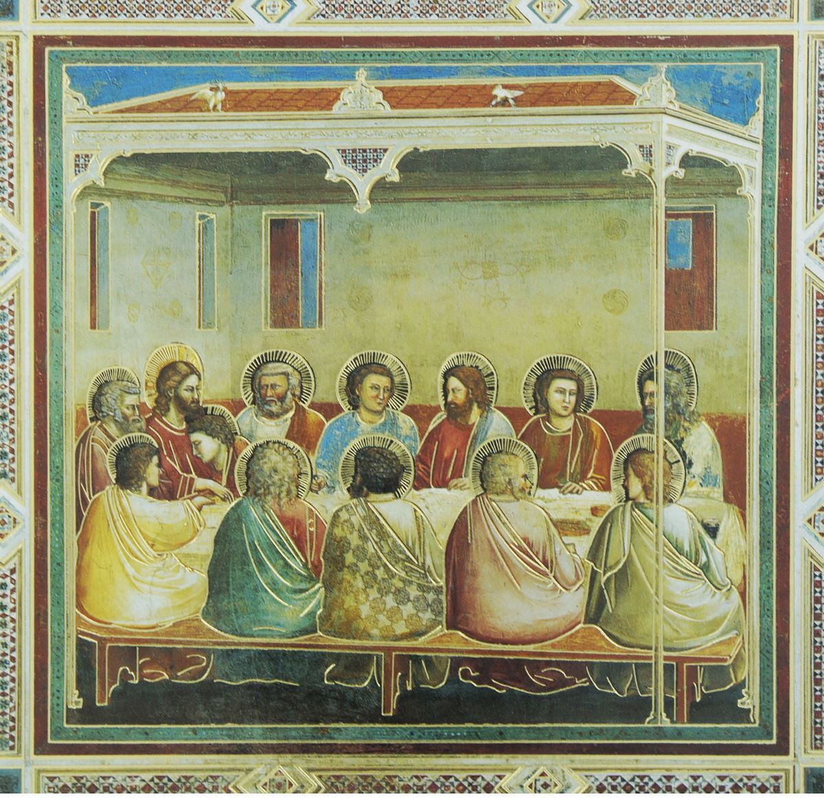 icona cena emmaus stampa su legno - 12 x 10,5 cm