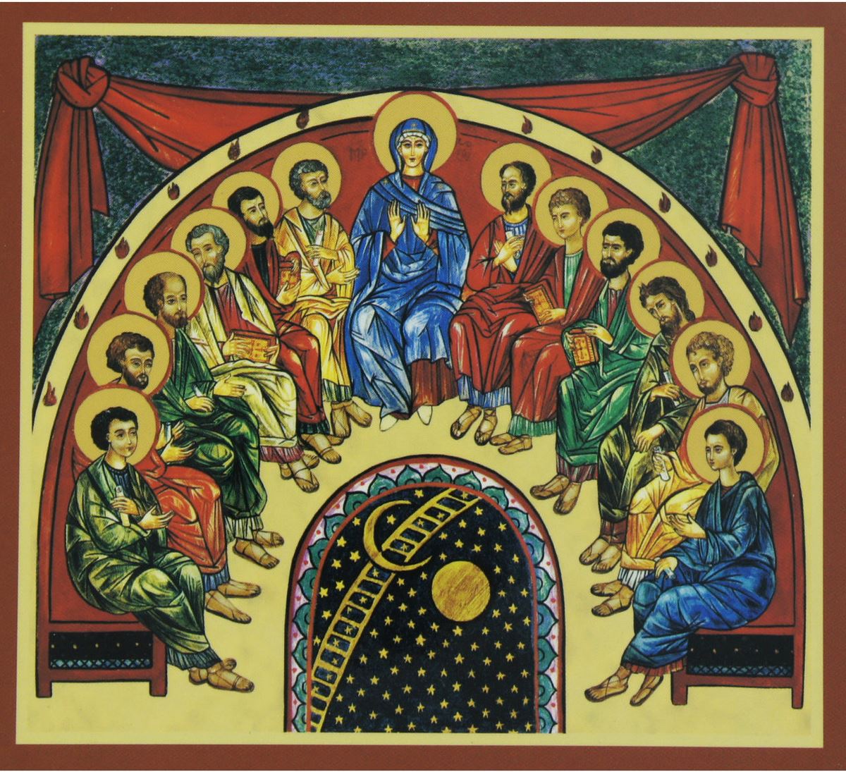 quadro icona discesa dello spirito santo - 12 x 11 cm