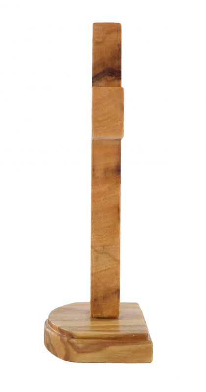 croce traforata in ulivo con base  cm 8,6