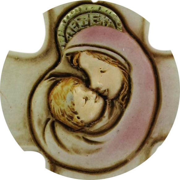 croce in resina madonna bambino cm 8,5