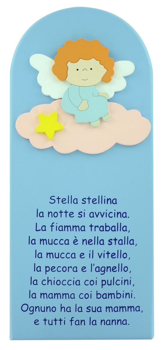 Stella Stellina Di Natale.Quadro Stella Stellina In Legno Colorato Azzurro 28 X 12 Cm Quadretti