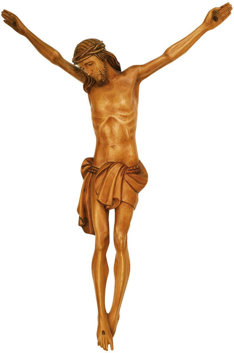 cristo intagliato in legno naturale patinato cm 80