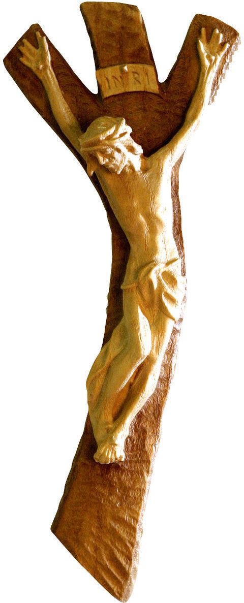 crocifisso da parete in legno naturale - 15 cm